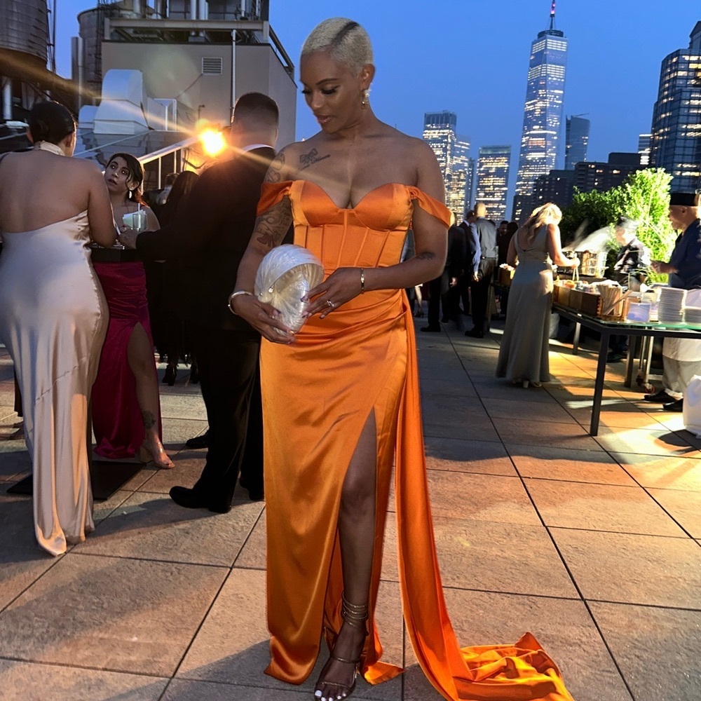 Miss Circle Satin Gown